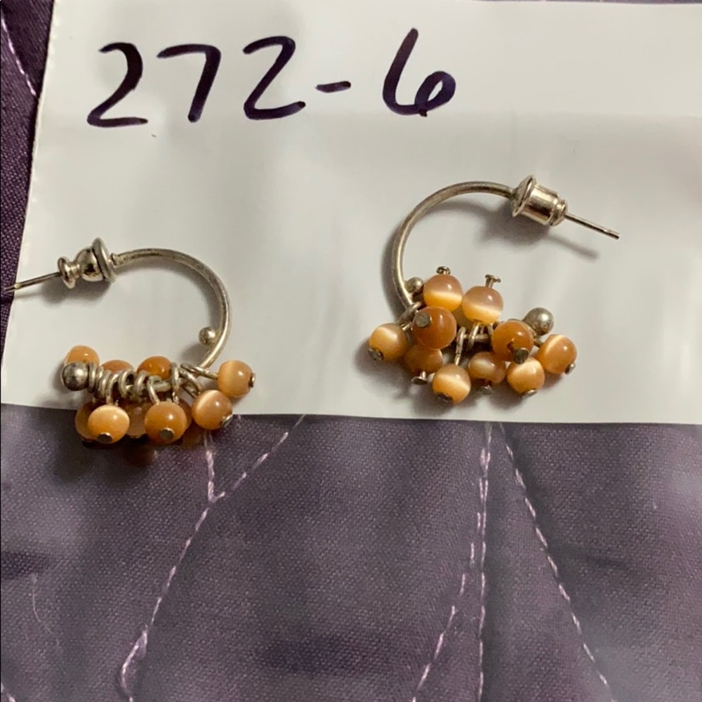 Beaded Silver earrings
